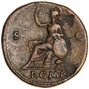 Sestertius - Galba ROMA S C; Roma, Rome, 68-69 reverse image