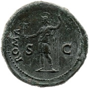 Sestertius - Galba ROMA S C; Roma and Victory, Rome, 68-69 reverse image