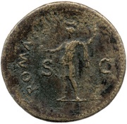 Sestertius - Galba ROMA S C; Roma and Victory, Rome, 68-69 reverse image