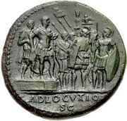 Sestertius - Galba ADLOCVTIO S C, Rome, 68-69 reverse image