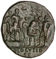 Sestertius - Galba ADLOCVTIO S C, Rome, 68-69 reverse image