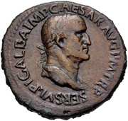 Sestertius - Galba HONOS ET VIRTVS S C; Honos and Virtus obverse image