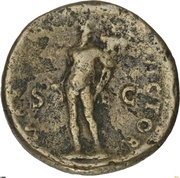 Sestertius - Galba MARS VICTOR S C; Mars, Rome, 68-69 reverse image