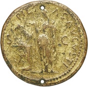Sestertius - Galba PIETAS AVGVSTI S C; Pietas, Aeneas, Anchises, and Julus, Rome, 68-69 reverse image