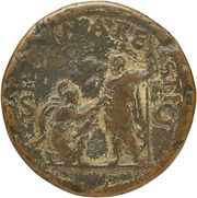 Sestertius - Galba ROMA RESTI S C; Roma, Rome, 68-69 reverse image