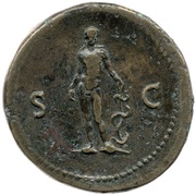 Sestertius - Galba S C; Asclepius, Rome, 68-69 reverse image