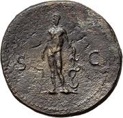 Sestertius - Galba S C; Asclepius, Rome, 68-69 reverse image