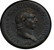 Sestertius - Vitellius PAX AVGVSTI S C; Pax obverse image