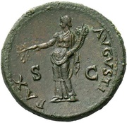 Sestertius - Vitellius PAX AVGVSTI S C; Pax, Rome, 69 reverse image