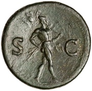 Sestertius - Vitellius S C; Mars, Rome, 69 reverse image