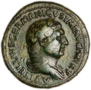 Sestertius - Vitellius S C; Mars obverse image