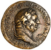 Sestertius - Vitellius VICTORIA AVGVSTI S C; Victory obverse image