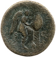 Sestertius - Vitellius VICTORIA AVGVSTI S C; Victory, Rome, 69 reverse image