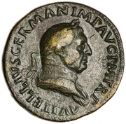 Sestertius - Vitellius CONCORD AVG S C; Concordia obverse image