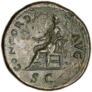 Sestertius - Vitellius CONCORD AVG S C; Concordia, Rome, 69 reverse image