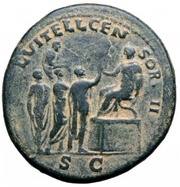 Sestertius - Vitellius L VITELL CENSOR II S C; Lucius Vitellius Pater, Rome, 69 reverse image