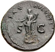 Sestertius - Vitellius PAX AVGVSTI S C; Pax, Rome, 69 reverse image
