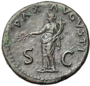 Sestertius - Vitellius PAX AVGVSTI S C; Pax, Rome, 69 reverse image