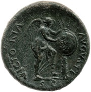 Sestertius - Vitellius VICTORIA AVGVSTI S C; Victory, Rome, 69 reverse image