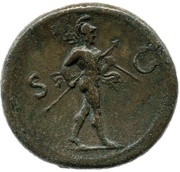 Sestertius - Vitellius S C; Mars, Rome, 69 reverse image