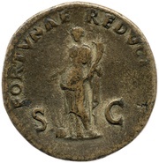 Sestertius - Vespasian FORTVNAE REDVCI S C; Fortuna, Rome, 71 reverse image