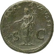 Sestertius - Vespasian PAX AVGVSTI S C; Pax, Rome, 71 reverse image