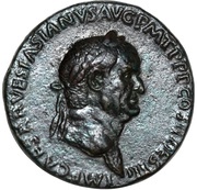 Sestertius - Vespasian S P Q R ADSERTORI LIBERTATIS PVBLIC obverse image