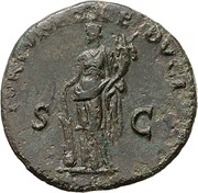 Sestertius - Vespasian FORTVNAE REDVCI S C; Fortuna, Rome, 71 reverse image