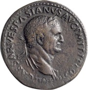 Sestertius - Vespasian FIDES EXERCITVVM S C obverse image
