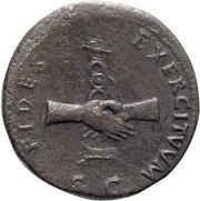 Sestertius - Vespasian FIDES EXERCITVVM S C, Rome, 71 reverse image