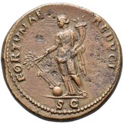 Sestertius - Vespasian FORTVNAE REDVCI S C; Fortuna, Rome, 71 reverse image