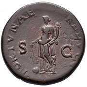 Sestertius - Vespasian FORTVNAE REDVCI S C; Fortuna, Rome, 71 reverse image