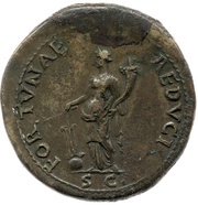 Sestertius - Vespasian FORTVNAE REDVCI S C; Fortuna, Rome, 71 reverse image