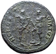 Sestertius - Vespasian HONOS ET VIRTVS S C; Honos and Virtus, Rome, 71 reverse image
