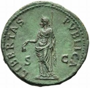 Sestertius - Vespasian LIBERTAS PVBLICA S C; Libertas, Rome, 71 reverse image
