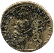 Sestertius - Vespasian LIBERTAS RESTITVTA S C; Libertas and Roma, Rome, 71 reverse image