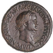 Sestertius - Vespasian MARS VICTOR S C; Mars and Victory obverse image