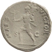 Sestertius - Vespasian MARS VICTOR S C; Mars and Victory, Rome, 71 reverse image