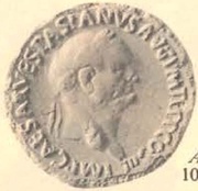 Sestertius - Vespasian MARS VICTOR S C; Mars obverse image