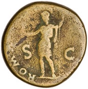 Sestertius - Vespasian ROMA S C; Roma and Victory, Rome, 71 reverse image