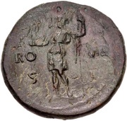 Sestertius - Vespasian ROMA S C; Roma and Victory, Rome, 71 reverse image