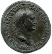 Sestertius - Vespasian ROMA S C; Roma and Victory obverse image