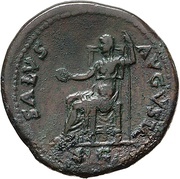 Sestertius - Vespasian SALVS AVGVSTA S C; Salus, Rome, 71 reverse image