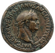 Sestertius - Vespasian S C; Mars obverse image