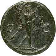 Sestertius - Vespasian S C; Mars, Rome, 71 reverse image