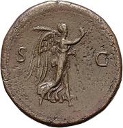 Sestertius - Vespasian S C; Victory, Rome, 71 reverse image