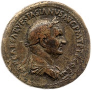 Sestertius - Vespasian SIGNIS RECEPTIS S C; Victory obverse image