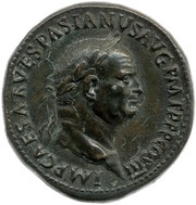 Sestertius - Vespasian S P Q R ADSERTORI LIBERTATIS PVBLIC obverse image