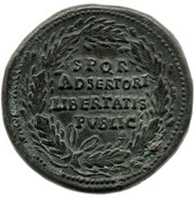 Sestertius - Vespasian S P Q R ADSERTORI LIBERTATIS PVBLIC, Rome, 71 reverse image