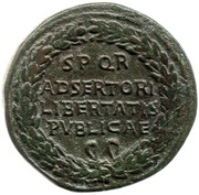 Sestertius - Vespasian S P Q R ADSERTORI LIBERTATIS PVBLICAE, Rome, 71 reverse image